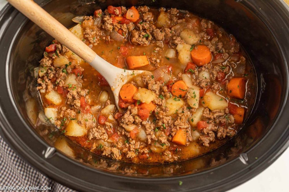 Crock Pot Poor Man's Stew Recipe - Eating on a Dime