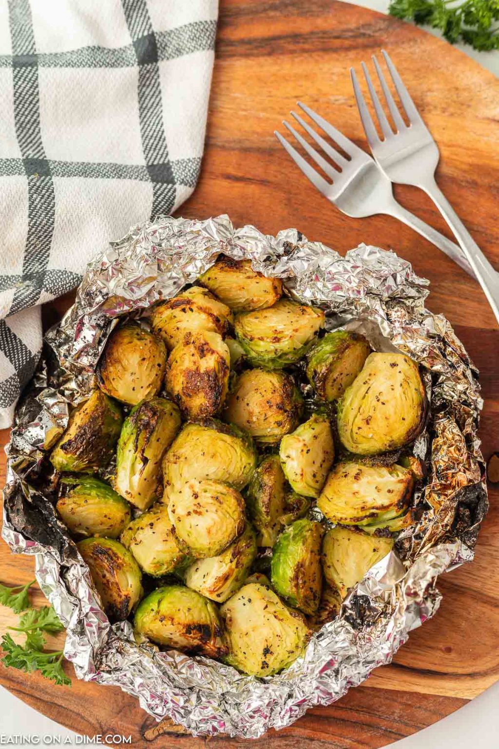 Grilled Brussel Sprouts in Foil - Ready in minutes