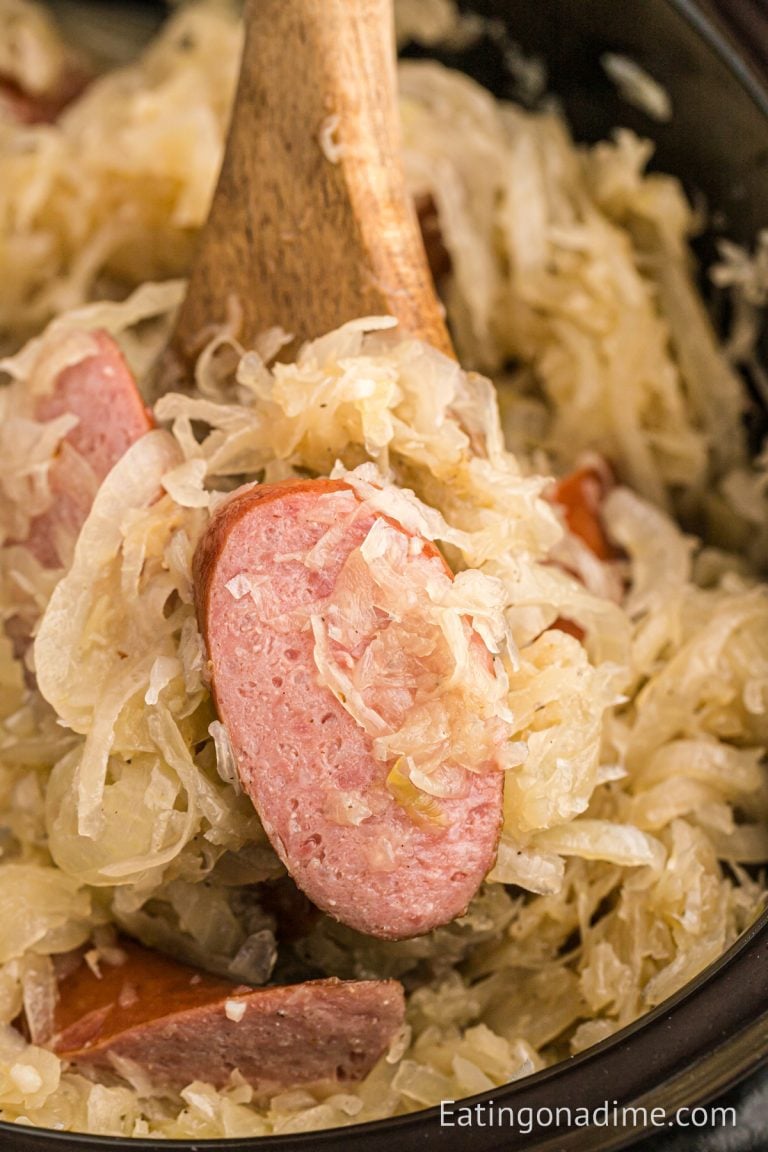 Slow Cooker Kielbasa And Sauerkraut - Eating On A Dime