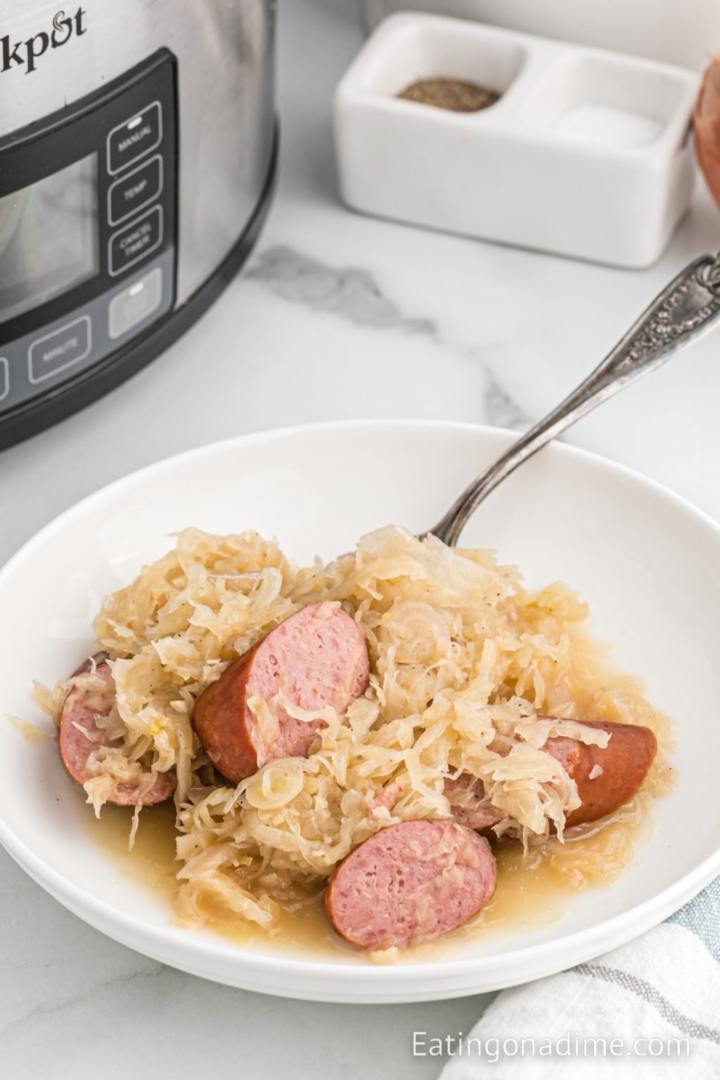 Slow Cooker Kielbasa And Sauerkraut Eating On A Dime