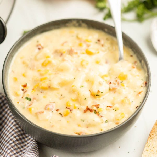 Crock Pot Corn Chowder Recipe - Eating on a Dime