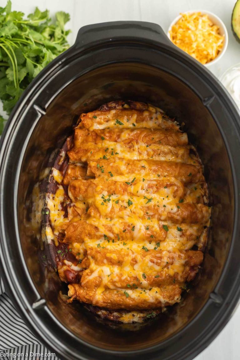 Slow Cooker Lazy Enchiladas TikTok recipe Eating on a Dime