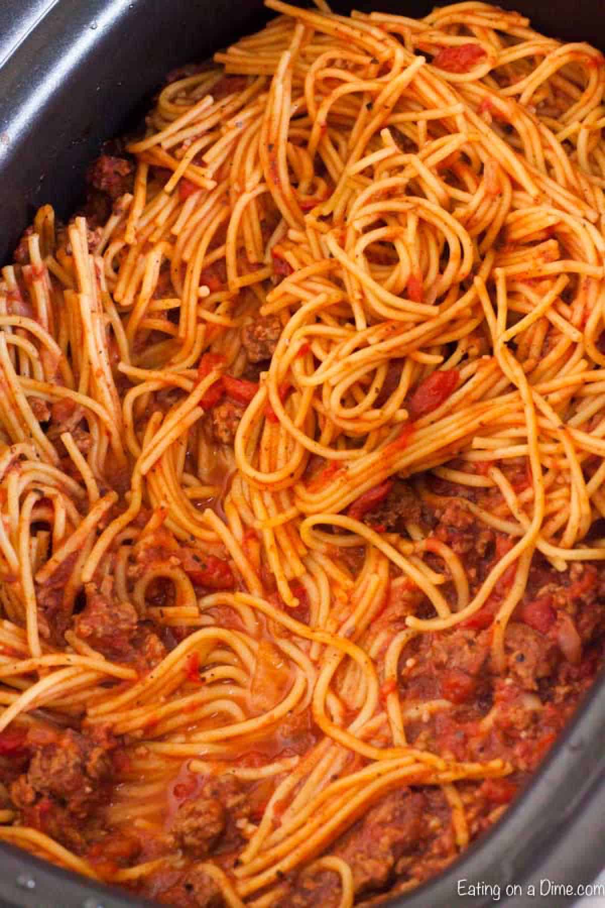 Spaghetti in the slow cooker