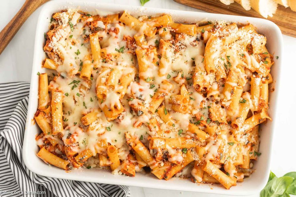 Baked Ziti With Chicken Eating On A Dime 3312