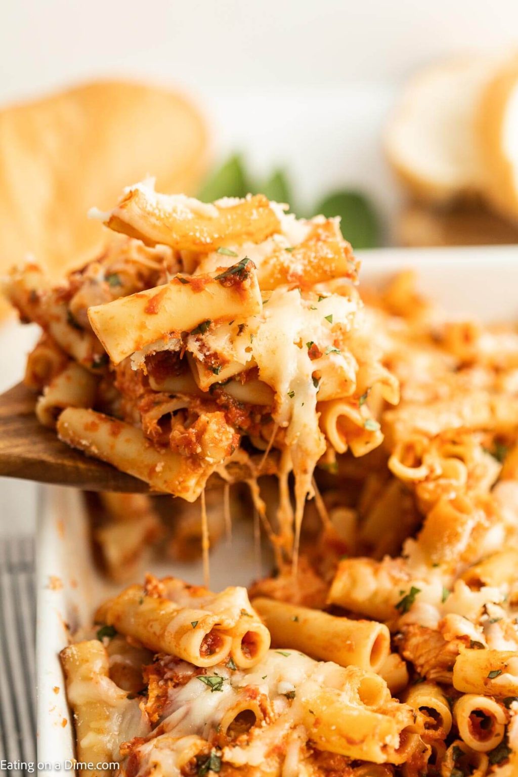 Baked Ziti with Chicken - Eating on a Dime