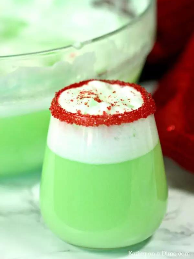 Easy 3 Ingredient Grinch Punch Recipe! - Eating on a Dime