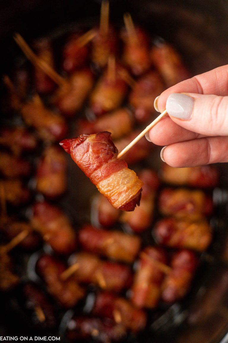 Crock Pot Bacon Wrapped Smokies Eating On A Dime 9042