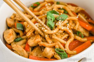 Hoisin Sauce Noodles with Chicken - Eating on a Dime