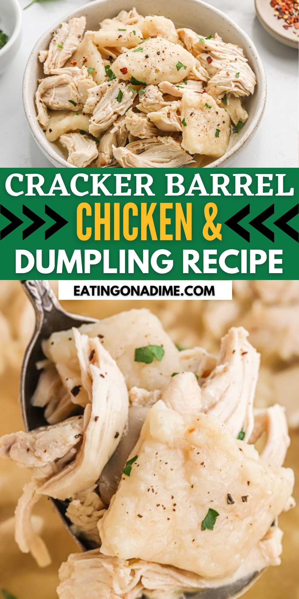 Chicken and Dumplings Recipe - Flat dumplings just like Cracker Barrel