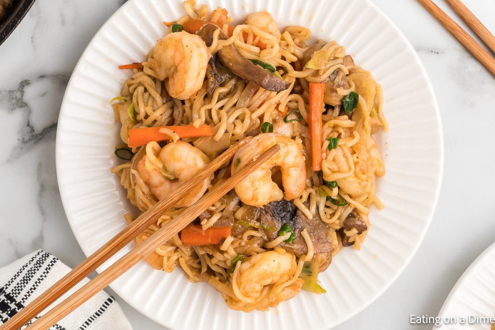 Shrimp Yakisoba - Eating on a Dime