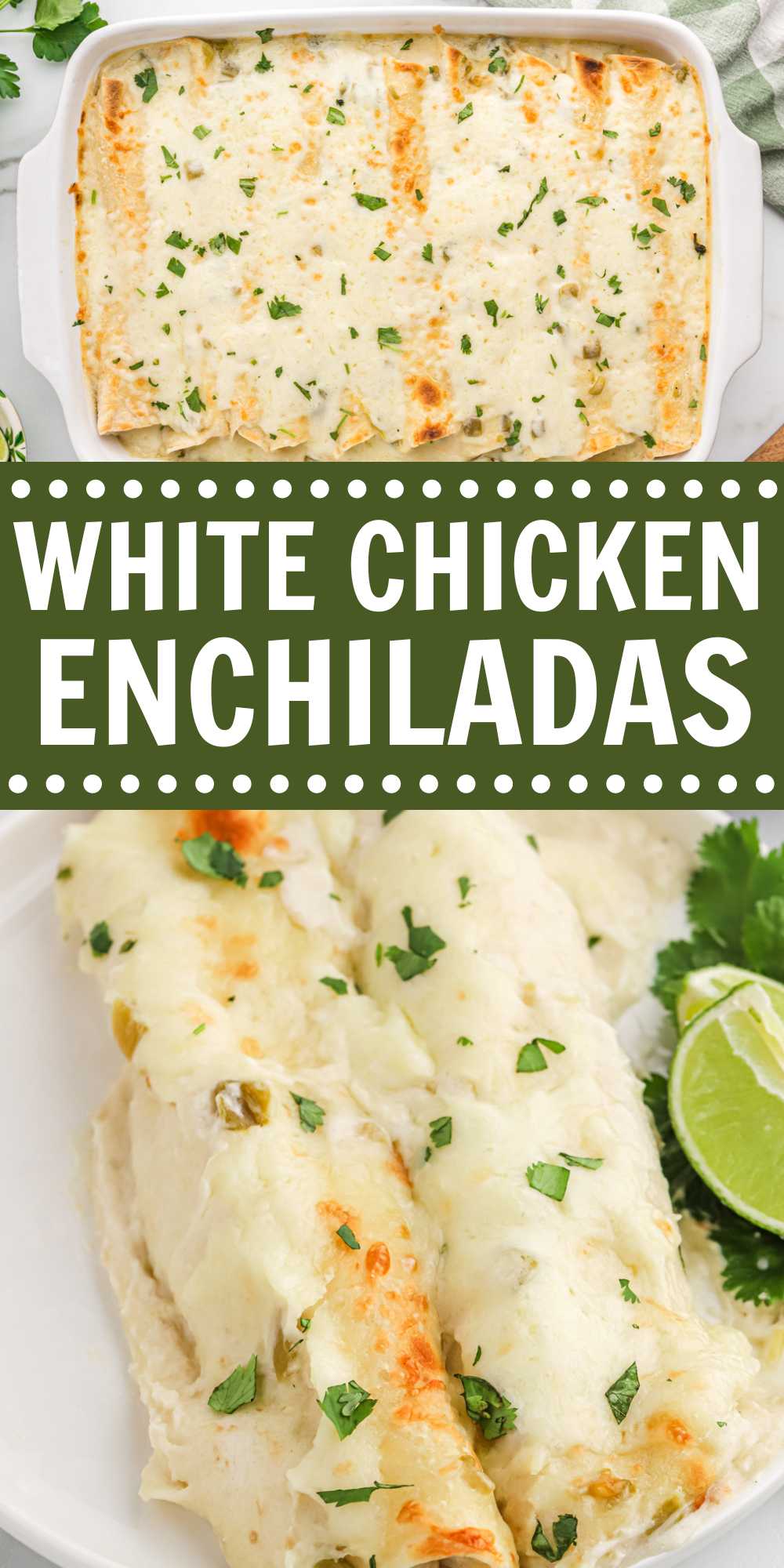 White Chicken Enchiladas Recipe - Eating on a Dime