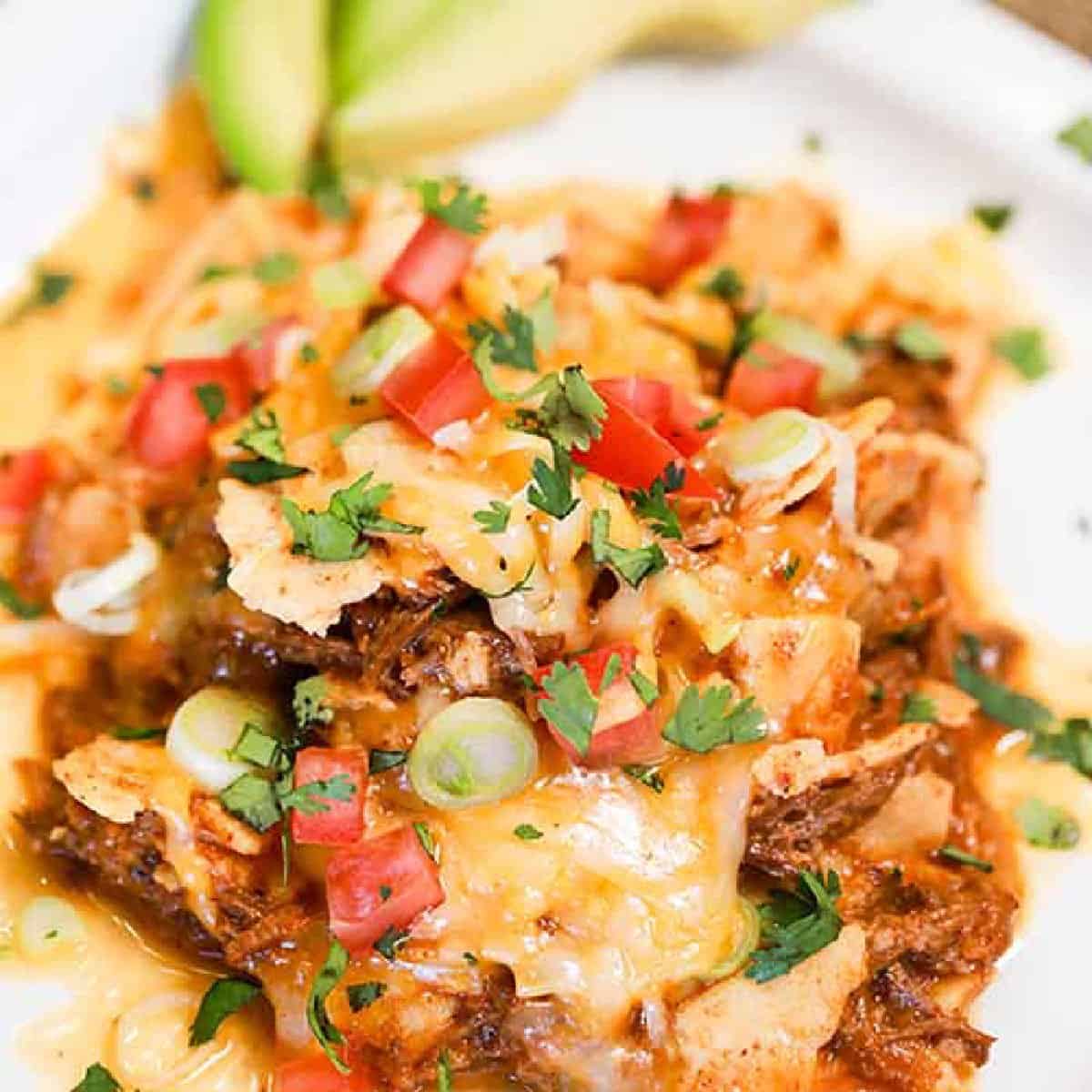 Enchilada Casserole on the plate