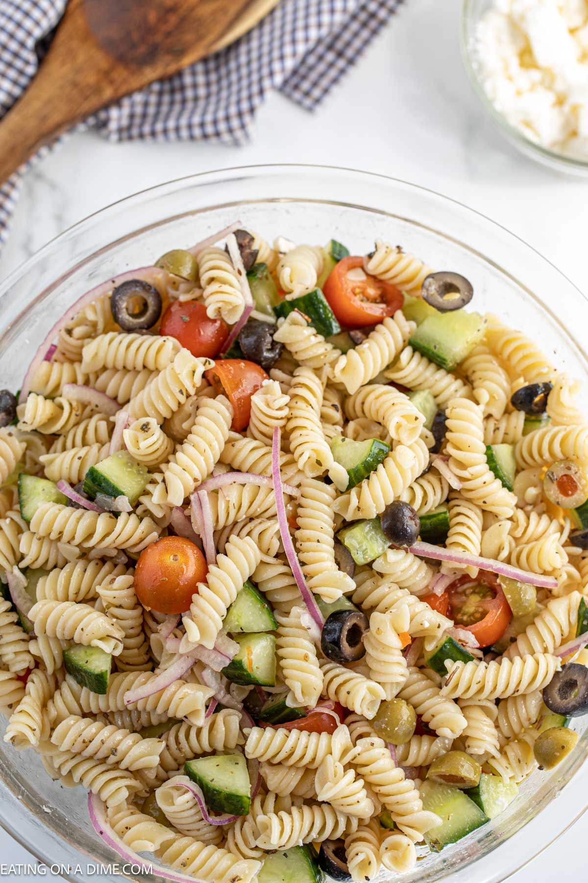 Mediterranean Pasta Salad - Eating on a Dime