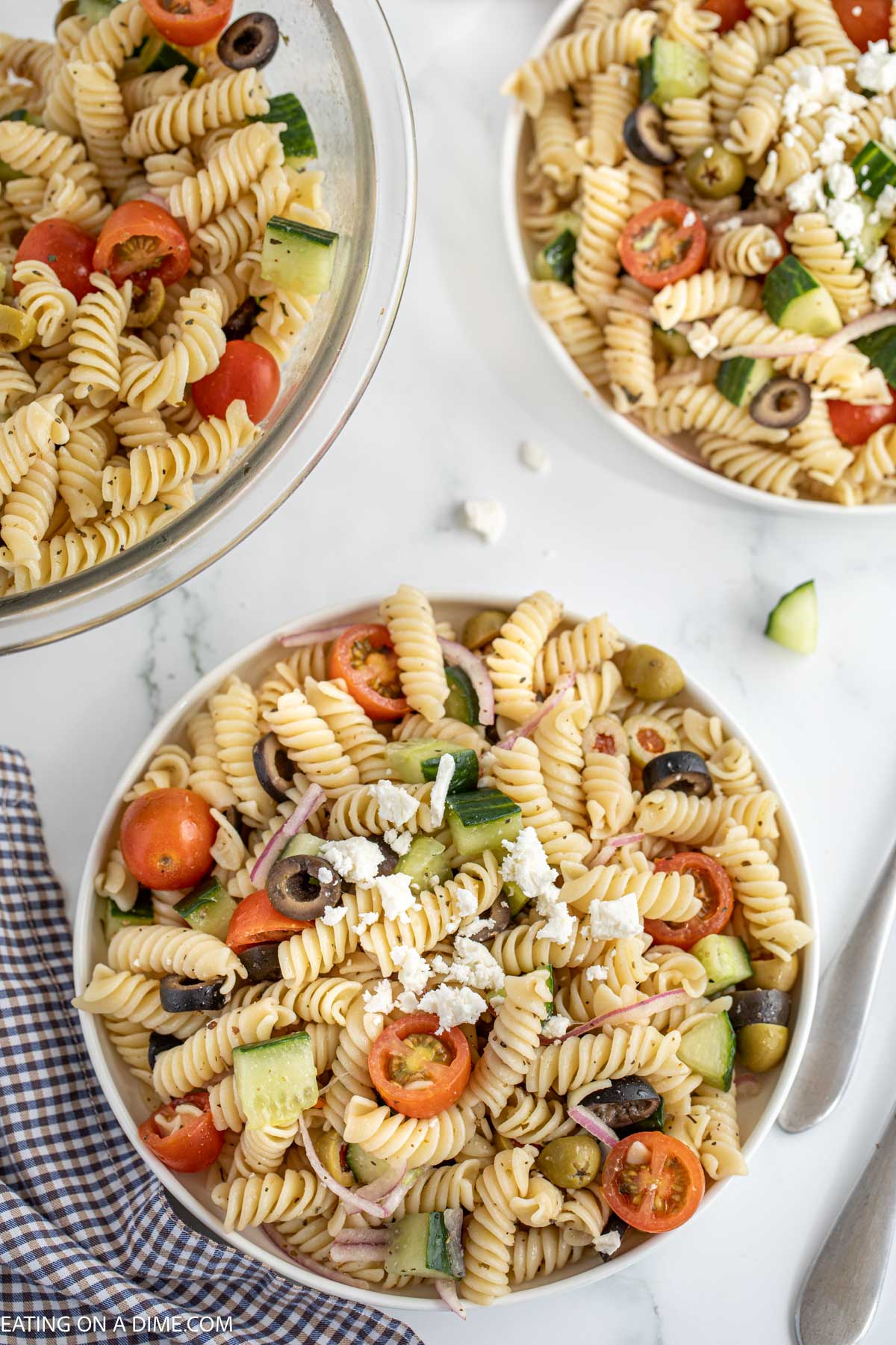 Mediterranean Pasta Salad - Eating on a Dime