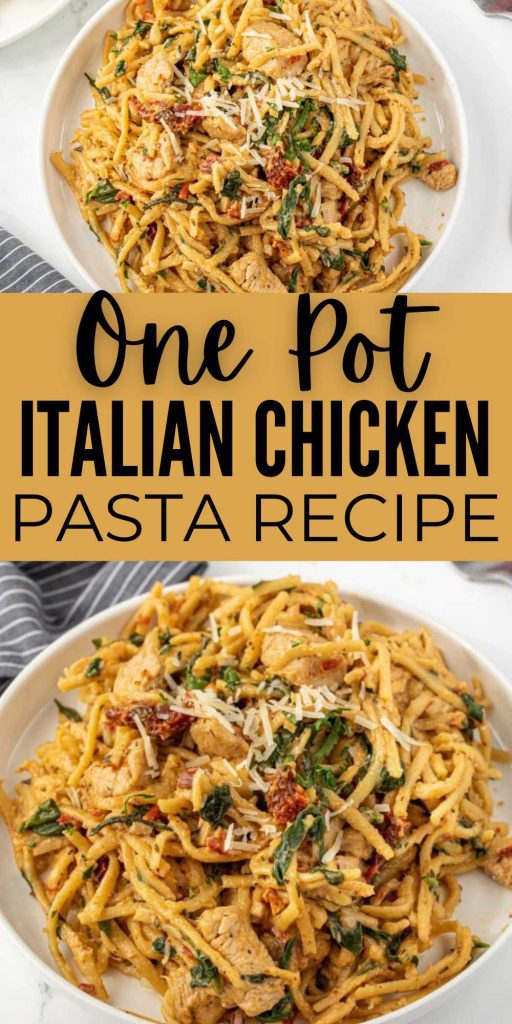 One Pot Italian Chicken Pasta Recipe - Easy Chicken Dinner
