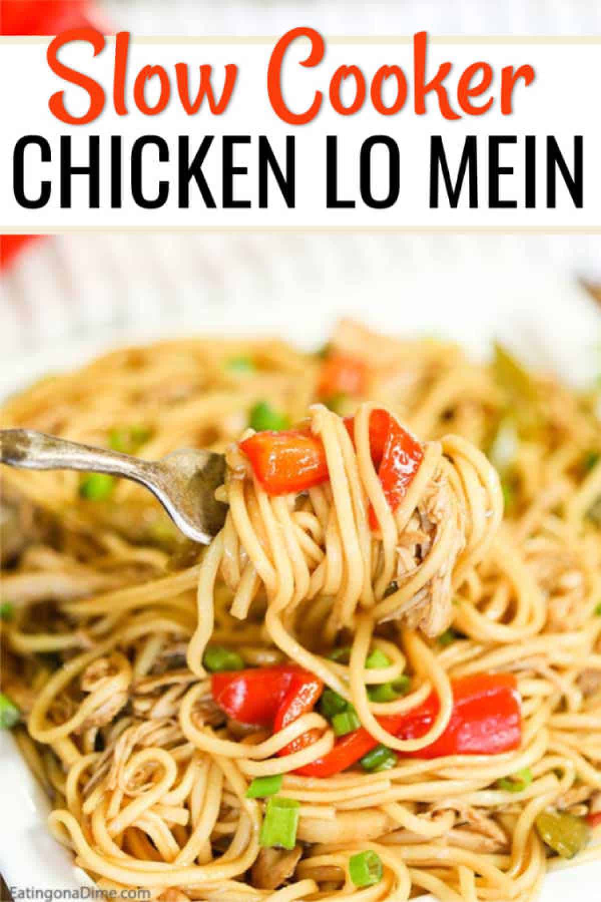 No need to order take out when you can make this easy and delicious Crock pot Chicken Lo Mein Recipe at home. The slow cooker does all the work.