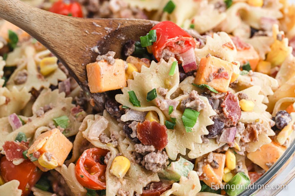 Cowboy Pasta Salad - Eating on a Dime