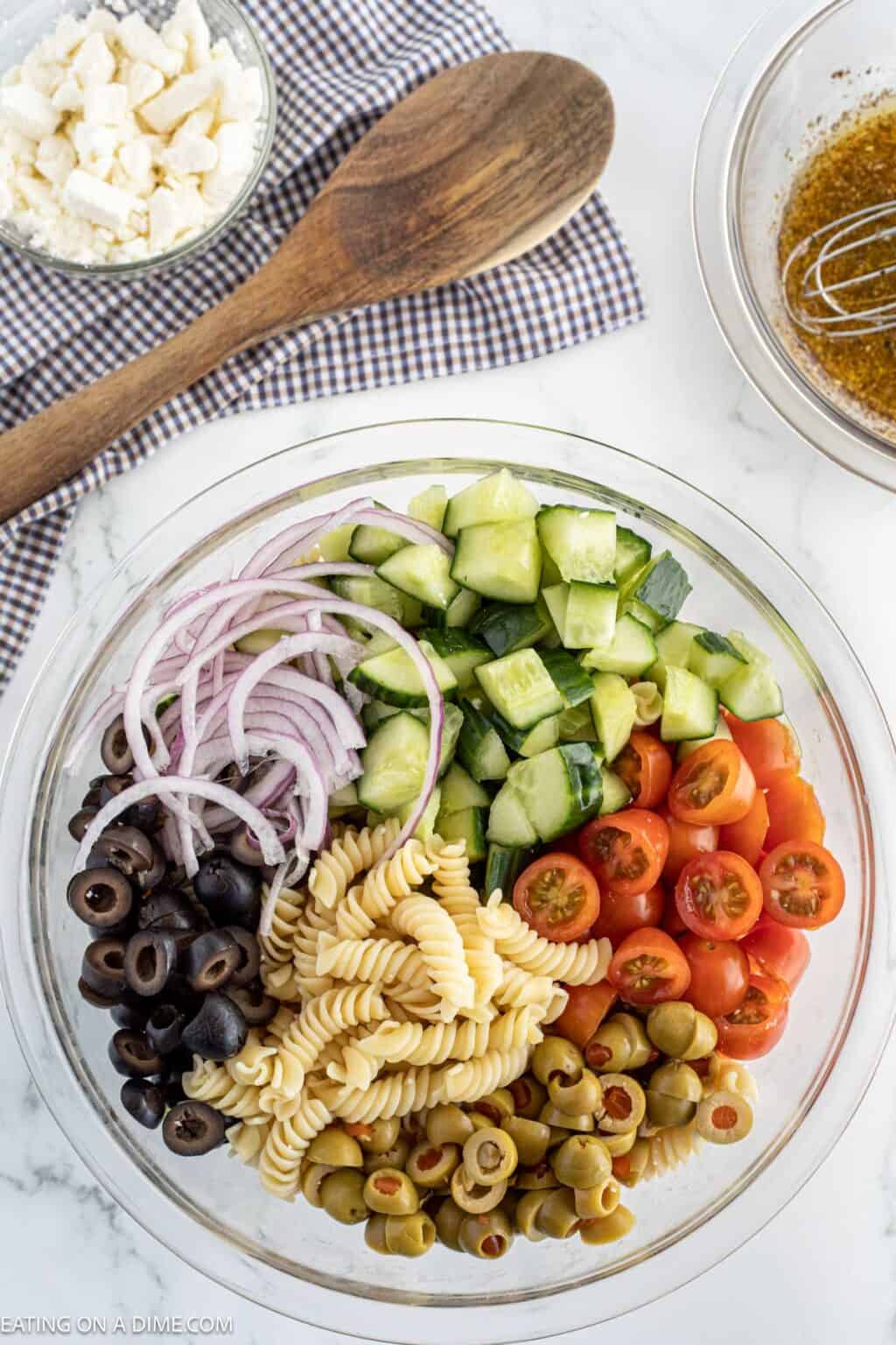 Mediterranean Pasta Salad Recipe - Eatingonadime.com