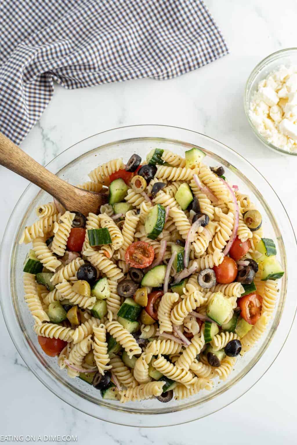 Mediterranean Pasta Salad Recipe - Eatingonadime.com