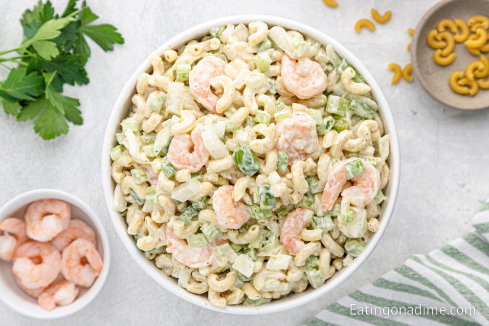 Shrimp Macaroni Salad - Eating on a Dime