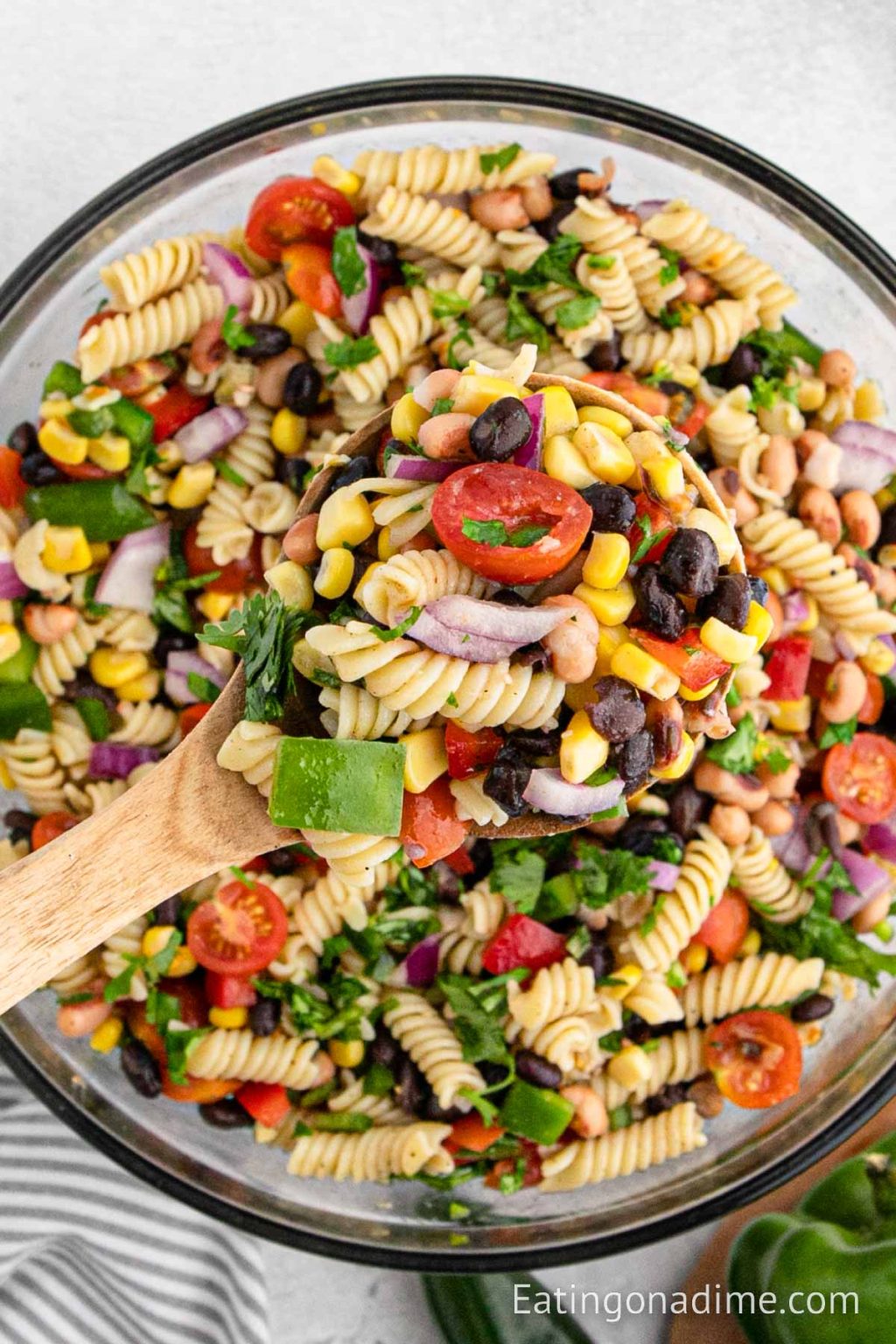 Cowboy Caviar Pasta Salad - Eating On A Dime