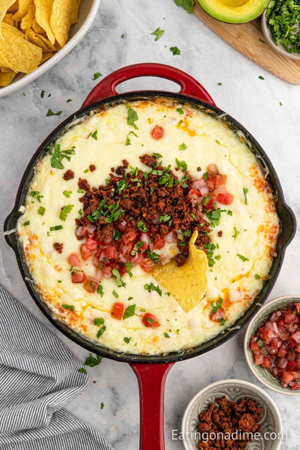 Queso Fundido Con Chorizo Eating On A Dime