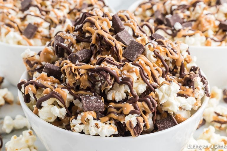 Chocolate Peanut Butter Popcorn - Eating on a Dime