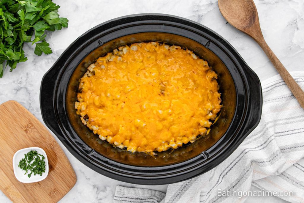 Crockpot Funeral Potatoes Recipe - Eating on a Dime