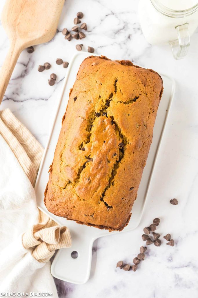 Pumpkin Chocolate Chip Bread - Eating on a Dime