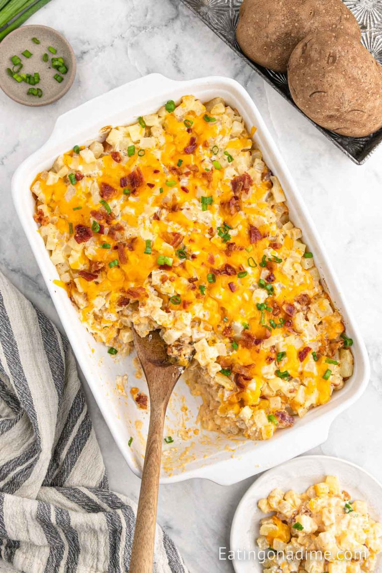 Loaded Baked Potato Casserole - Eating on a Dime