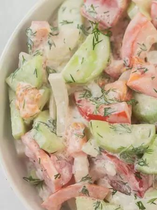 Creamy Cucumber Tomato Salad Recipe Eating On A Dime 4763