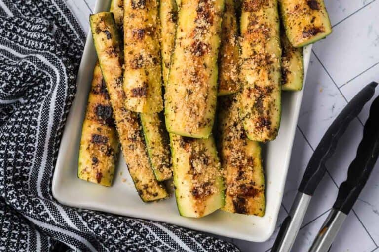 Parmesan Grilled Zucchini - Eating on a Dime