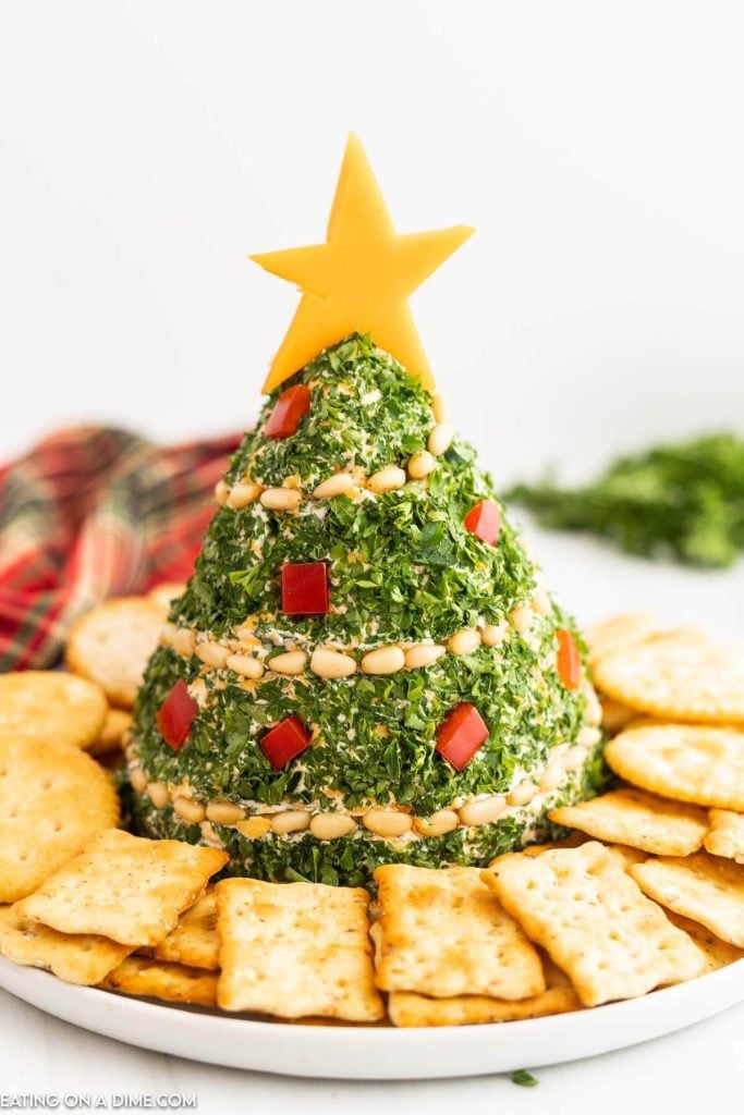 Christmas Tree Cheese Ball - Festive Holiday Appetizer