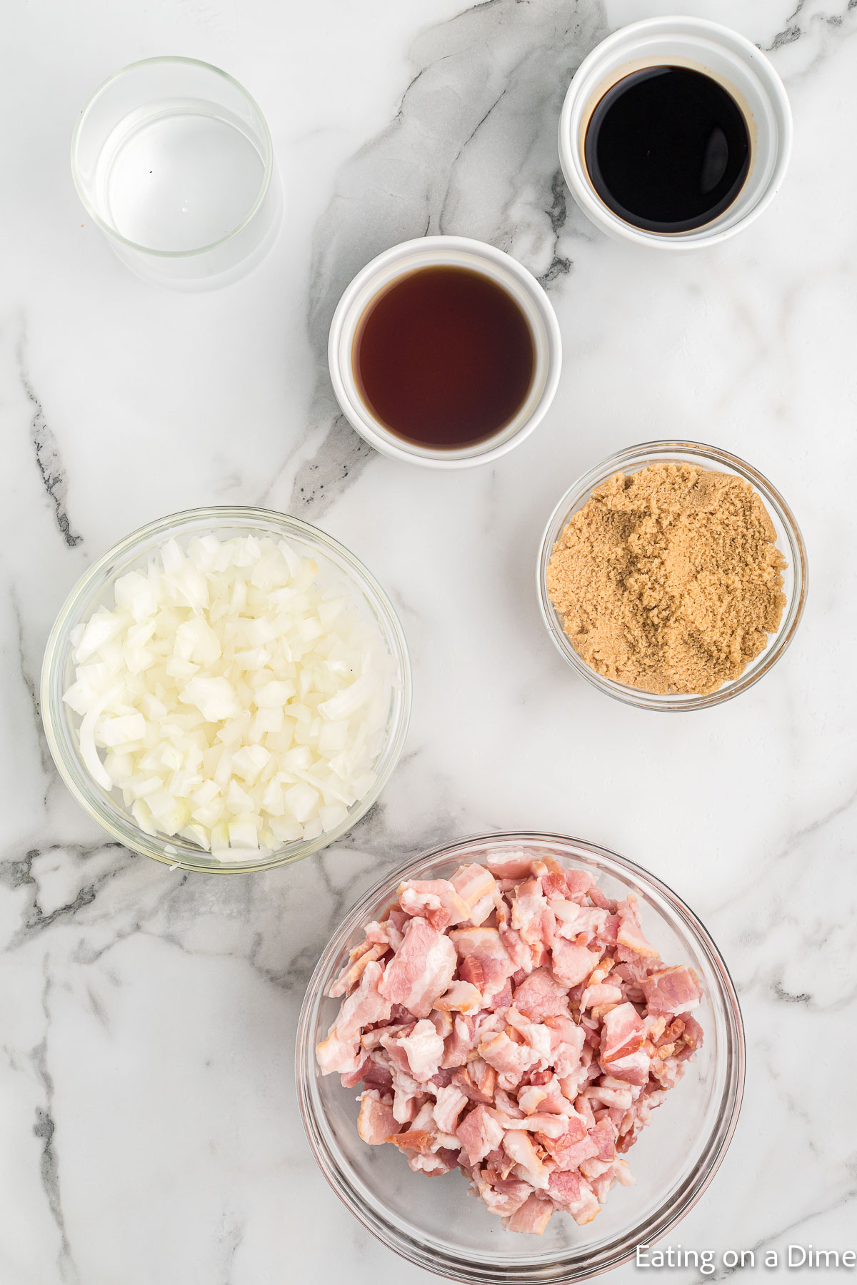 Ingredients for bacon jam. 