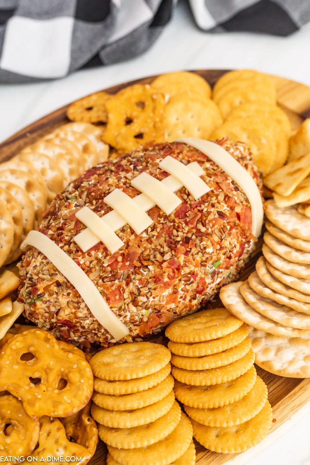 Football Cheese Ball - Eating on a Dime