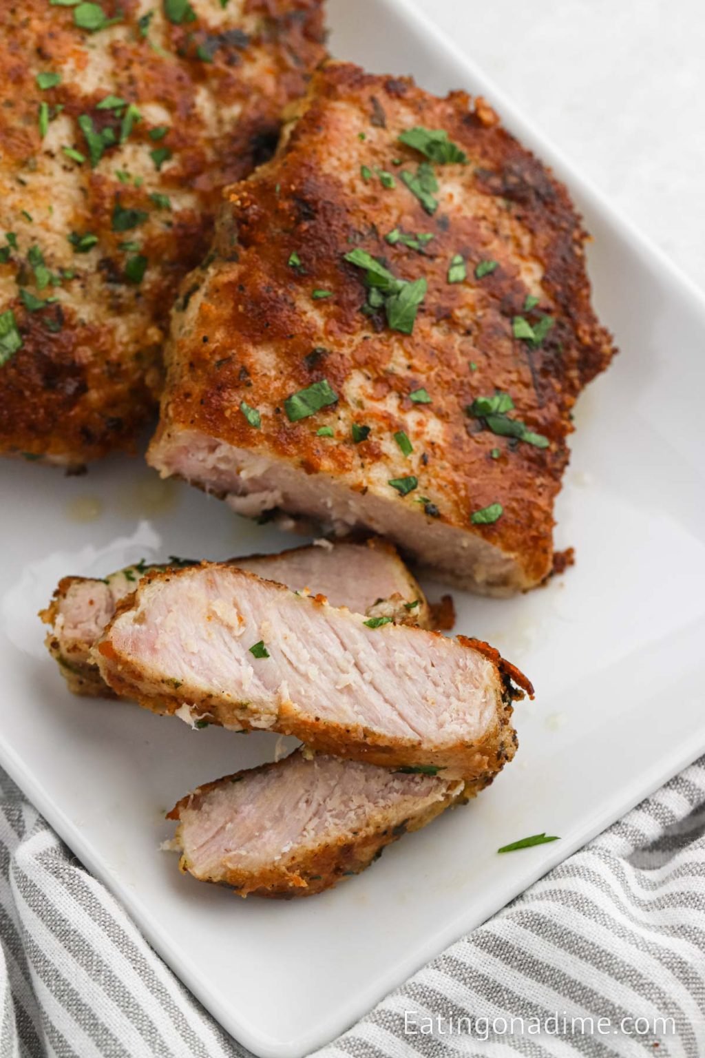 Parmesan Crusted Pork Chops - Eating on a Dime