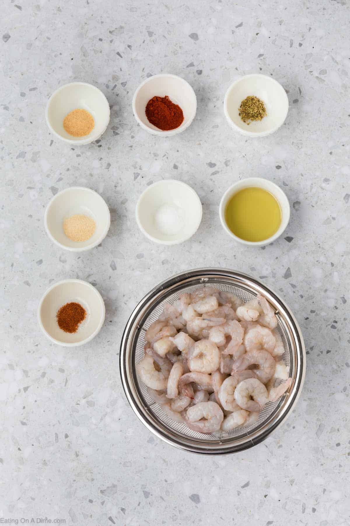 Ingredients - Raw Shrimp, avocado oil, onion powder, garlic powder, cayenne pepper, oregano, salt, paprika