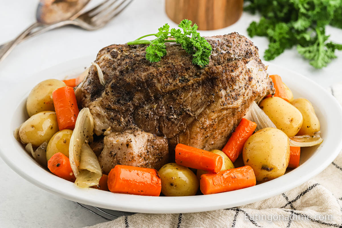 Oven Roasted Pork Shoulder - Eating on a Dime