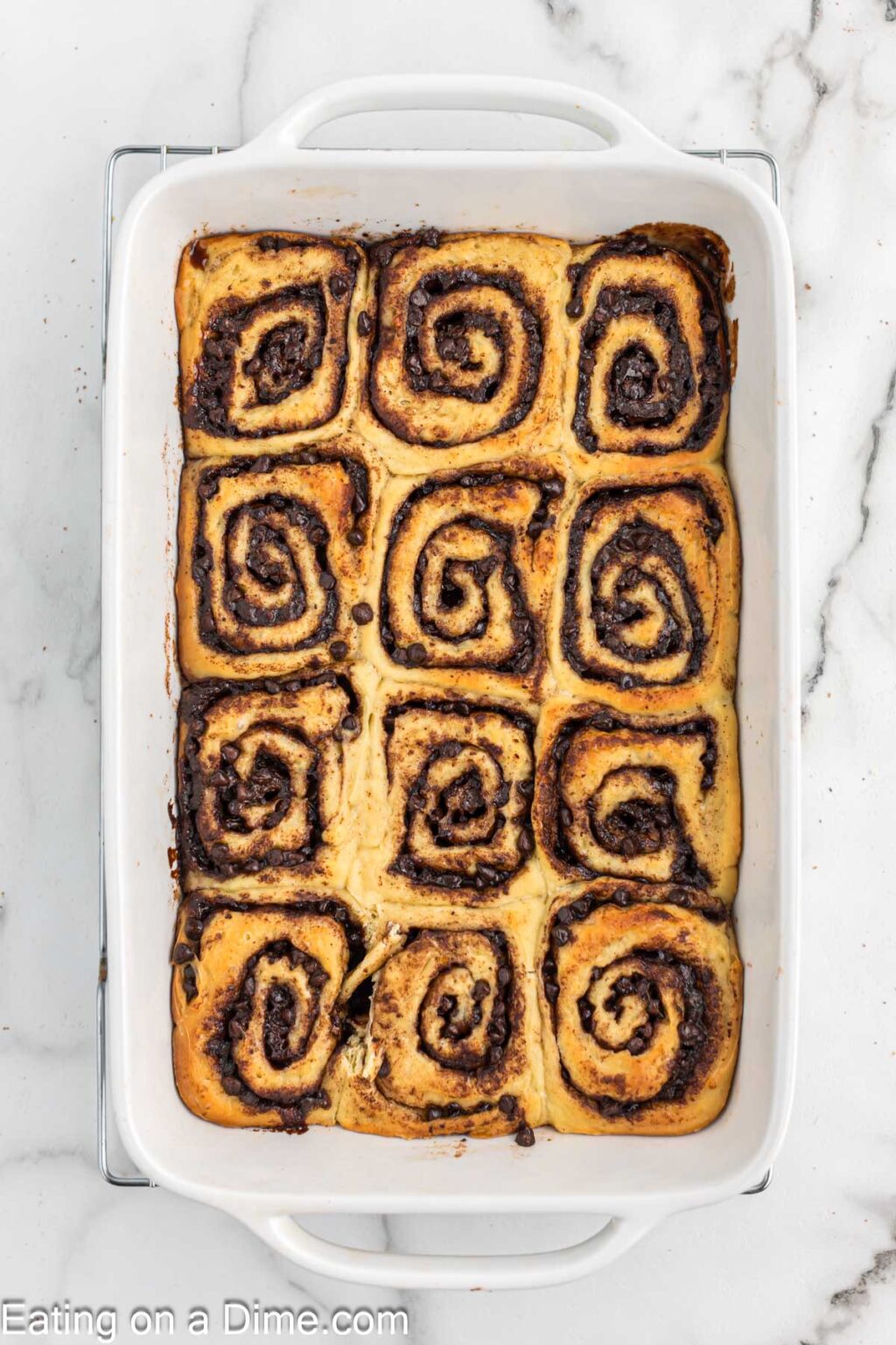 Chocolate Chip Cinnamon Rolls - Eating on a Dime