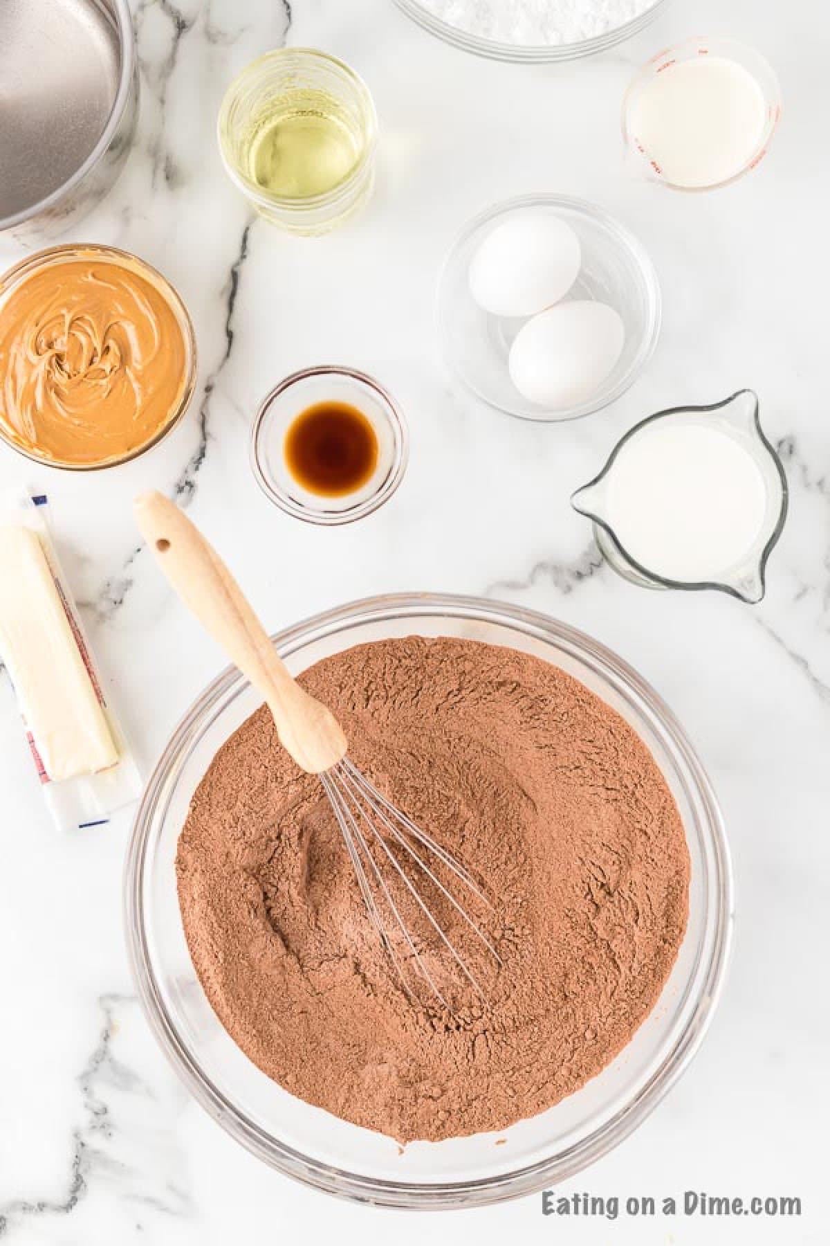 Combining the dry ingredients in a bowl