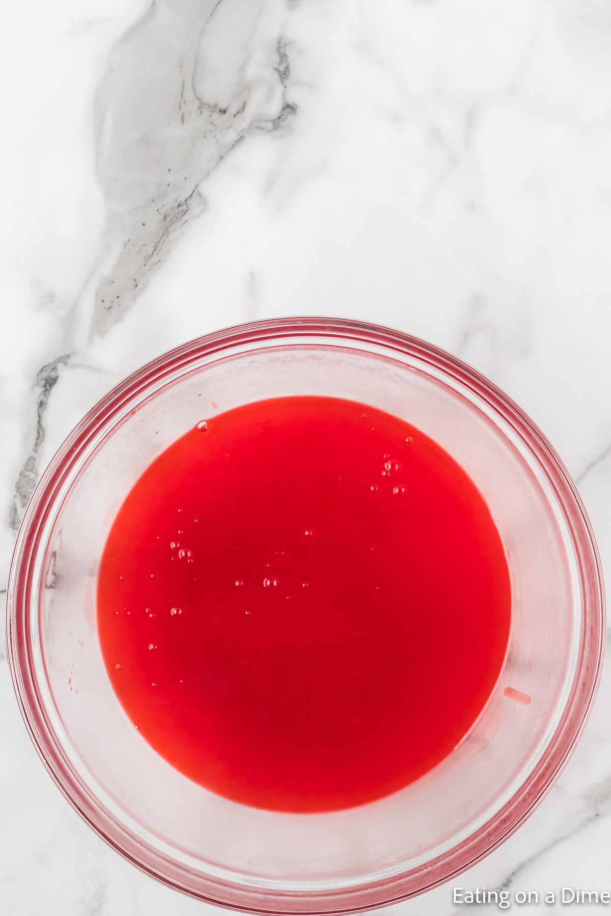 Jello mixture in a large bowl