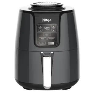 Discover unbeatable Ninja air fryer deals on this sleek black model, featuring a digital display at 400°F. The intuitive control panel offers options for start/stop, air fry, roast, dehydrate, and reheat functions—perfect for effortless gourmet cooking.