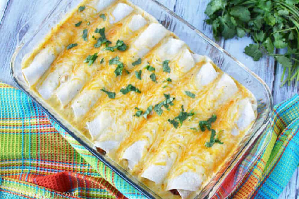 Best Sour Cream Chicken Enchiladas & VIDEO! - Eating on a Dime