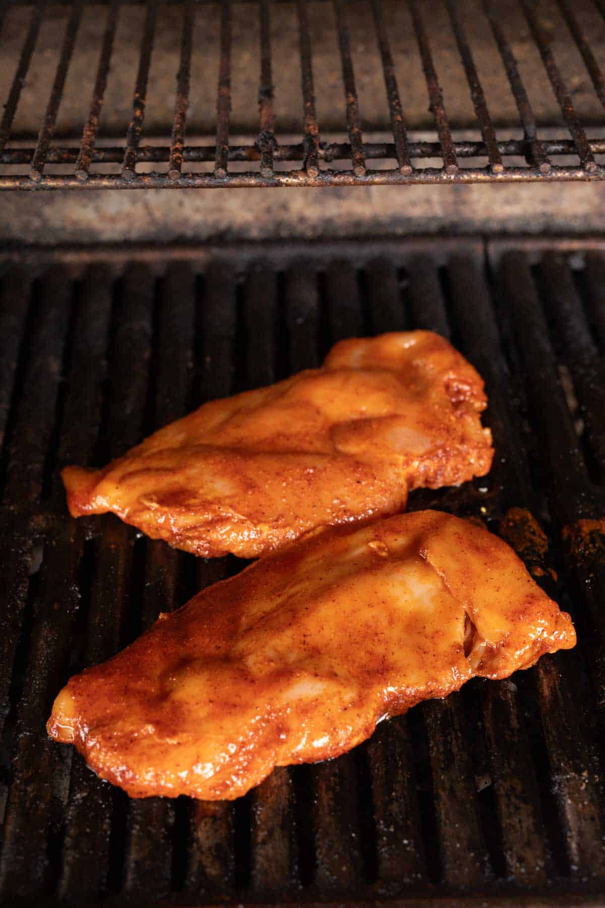 Marinated chicken breast on the grill