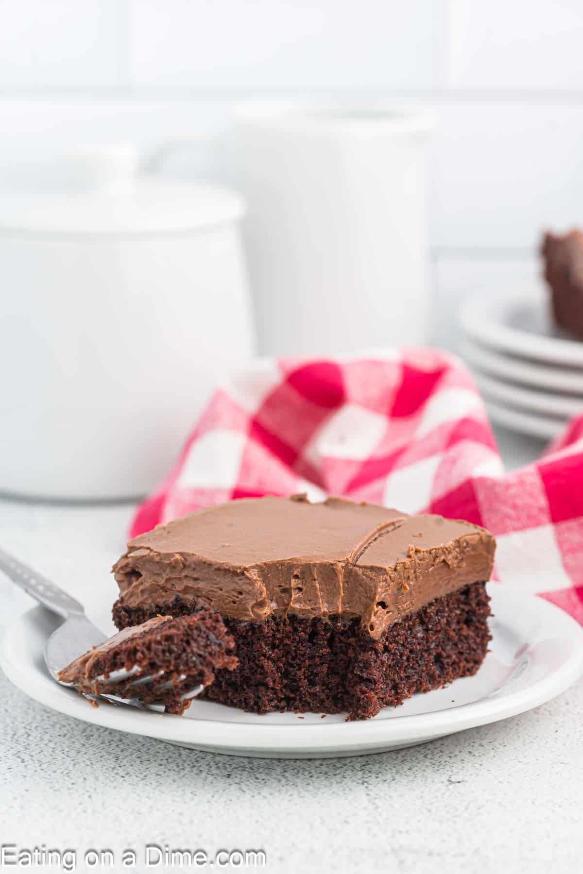 Chocolate Mayonnaise cake on a plate