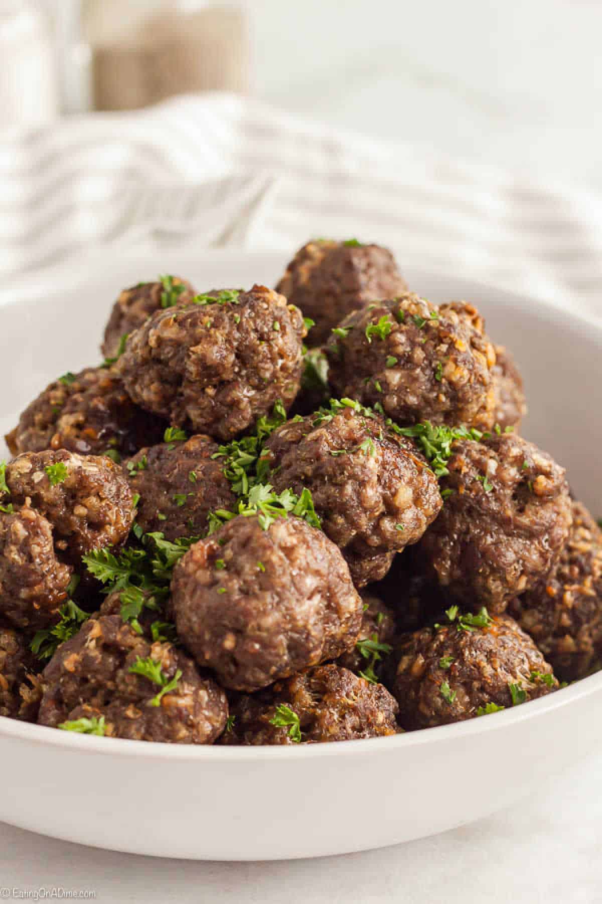 Meatballs stacked in a ball