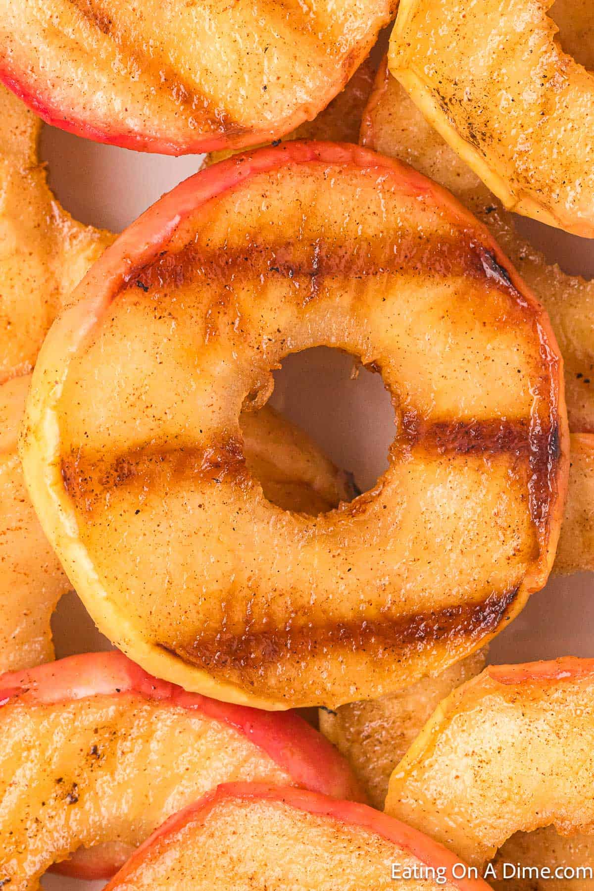 Grilled Apple slices stacked