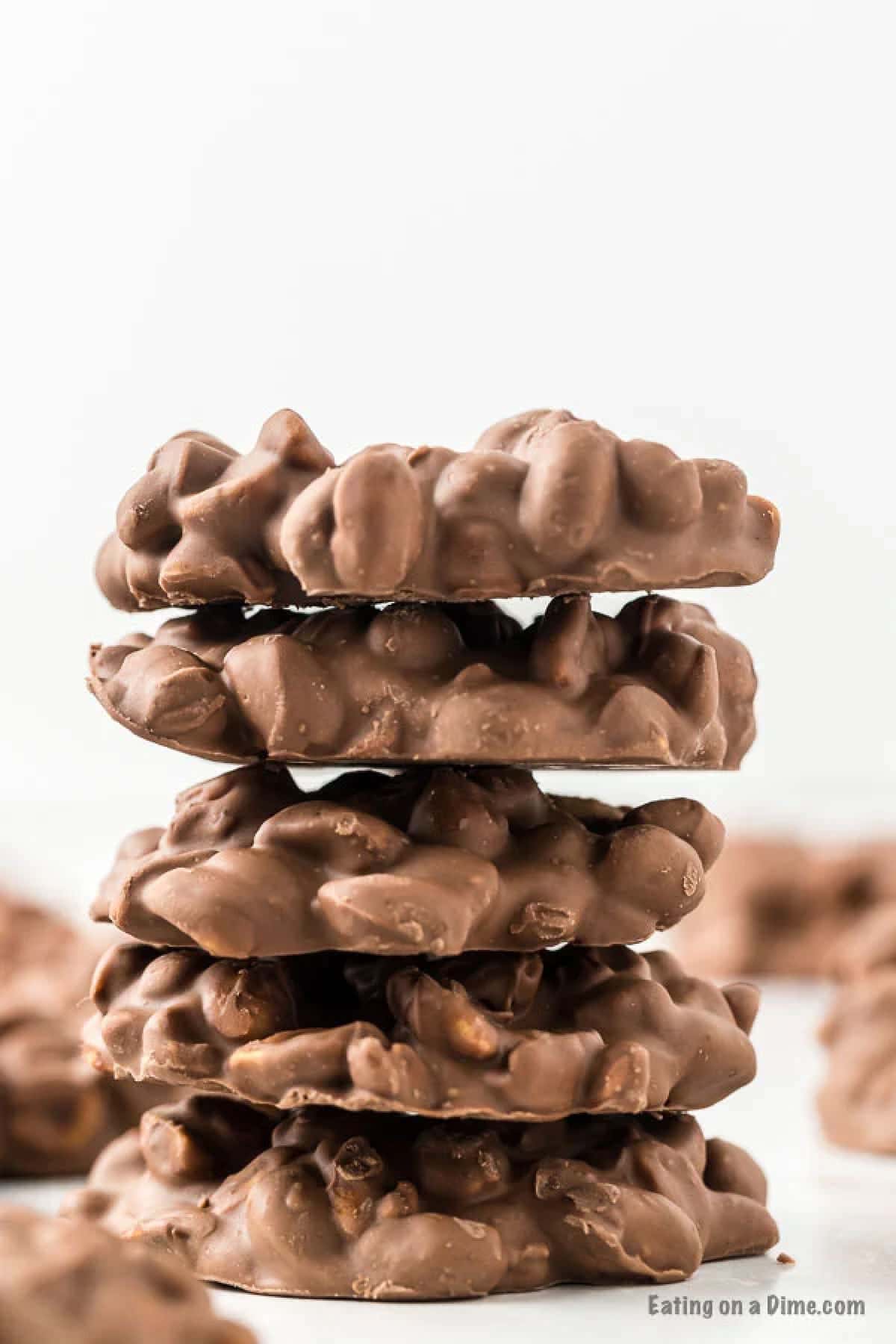 peanut clusters stacked. 