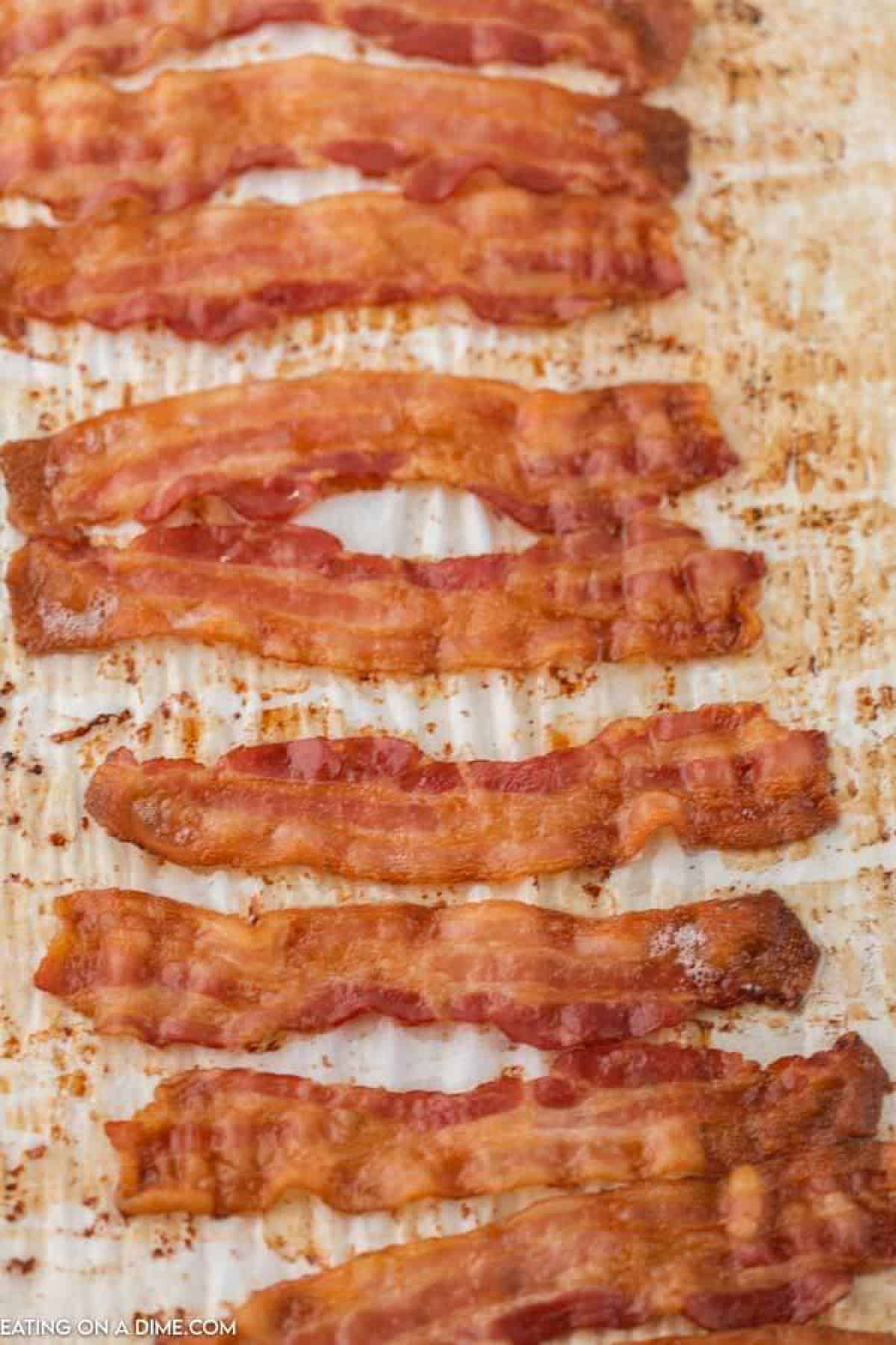 crispy bacon on parchment paper