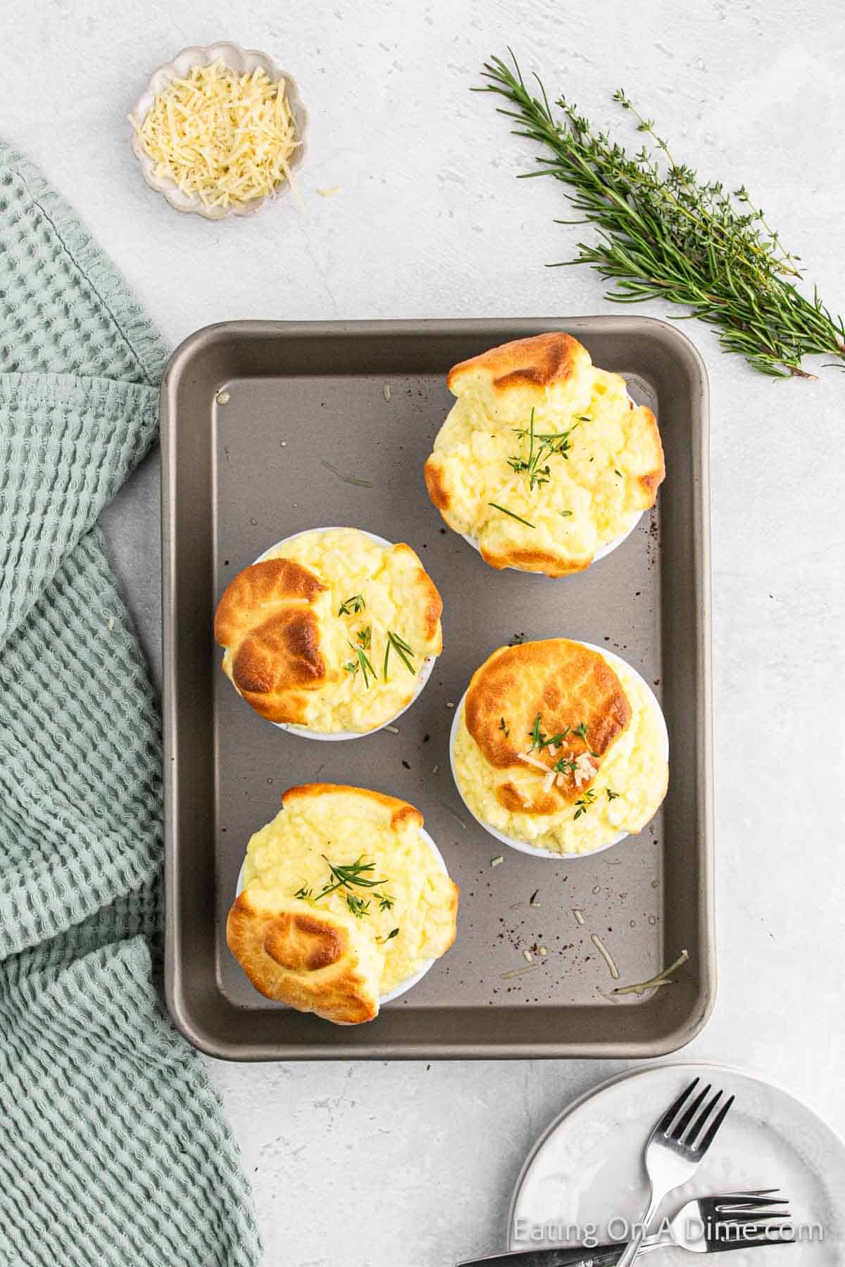 Baked egg souffle in a baking dish